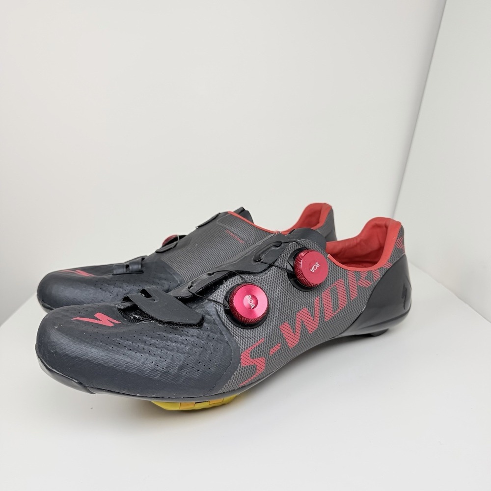 Specialized S-Works 7 Road Shoes BOA Carbon Black Gray Red EU 46 US 12.25
